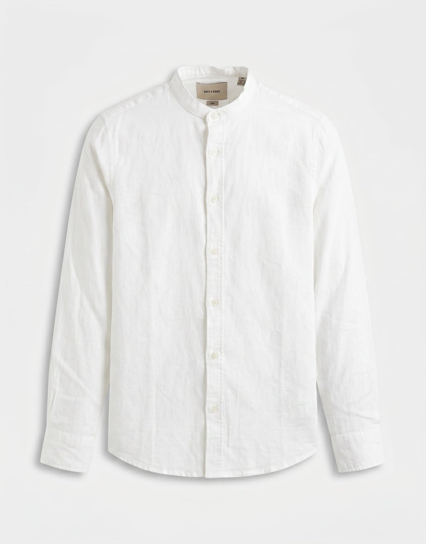 ONLY & SONS Original Men linen mix grandad collar shirt