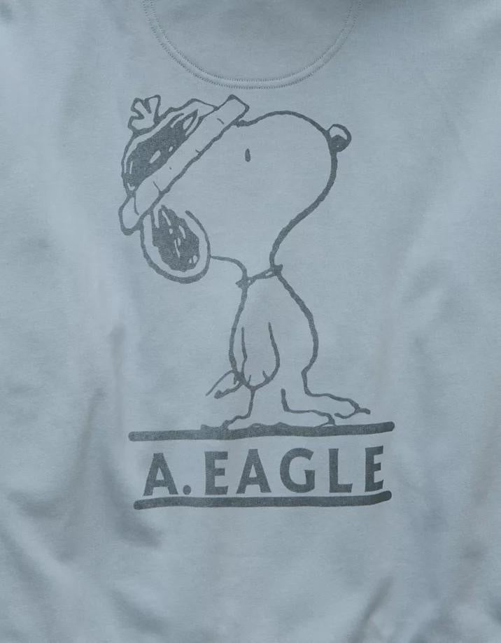 American Eagle Original Men Snoopy Back Graphic Hoodie