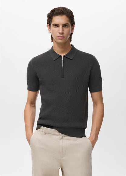 Mango Original Men RIBBED KNIT Polo-SHIRT 87037899