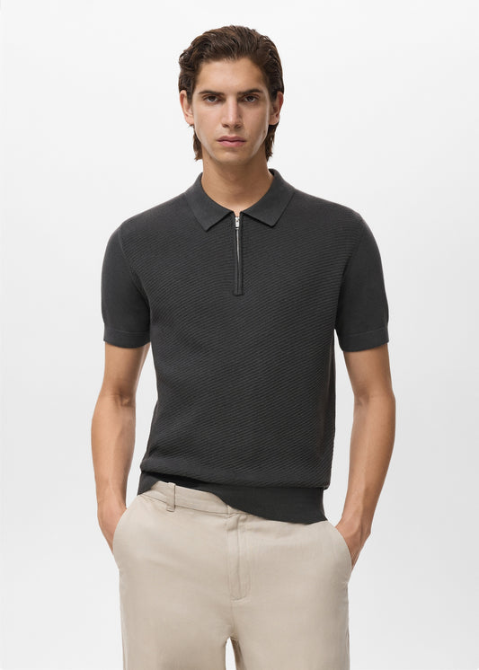 Mango Original Men RIBBED KNIT Polo-SHIRT 87037899