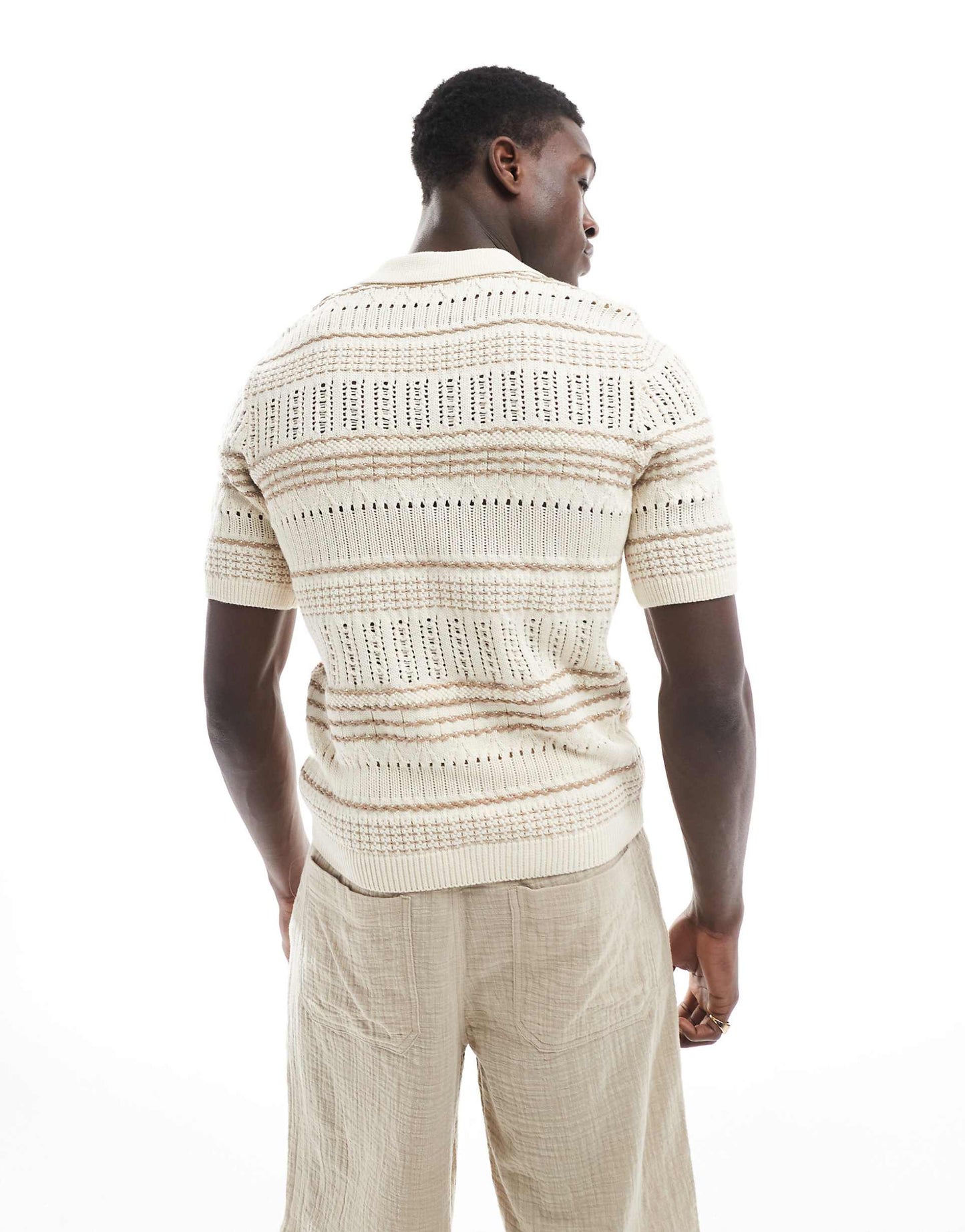 Mango Original Men RIBBED KNIT Polo-SHIRT