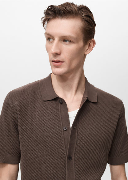 Mango Original Men RIBBED KNIT Polo-SHIRT 87077897