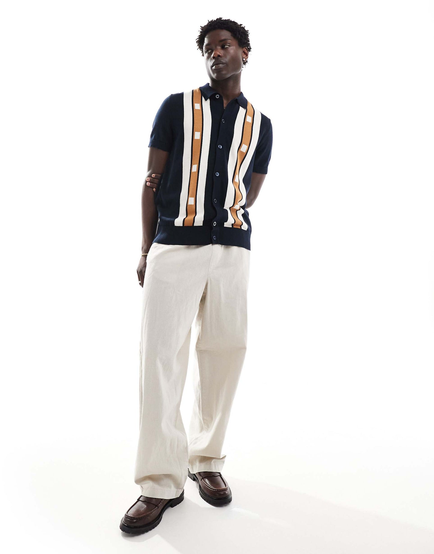 Mango Original Men RIBBED KNIT Polo-SHIRT