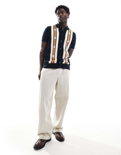 Mango Original Men RIBBED KNIT Polo-SHIRT