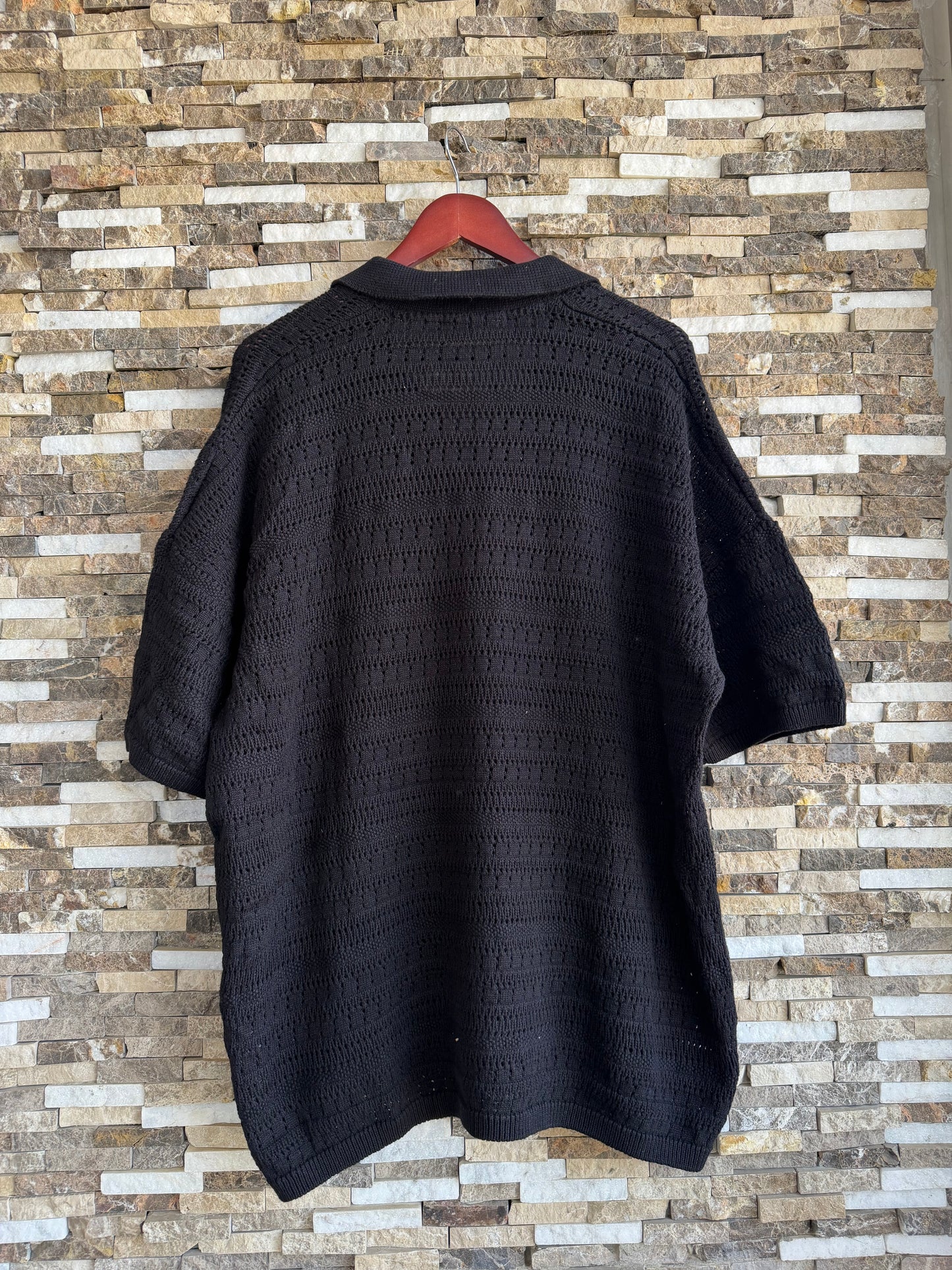 Mango Original Men RIBBED KNIT Polo-SHIRT Oversized