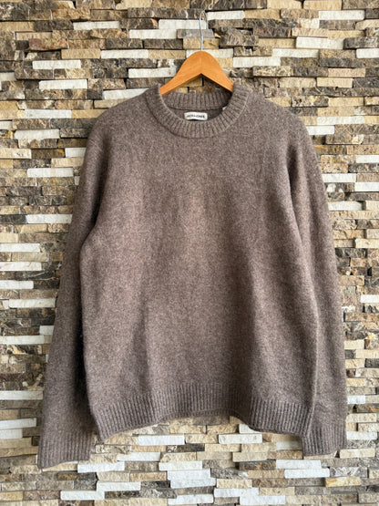 Jack & Jones Original Men fluffy crew neck sweater - Taupe