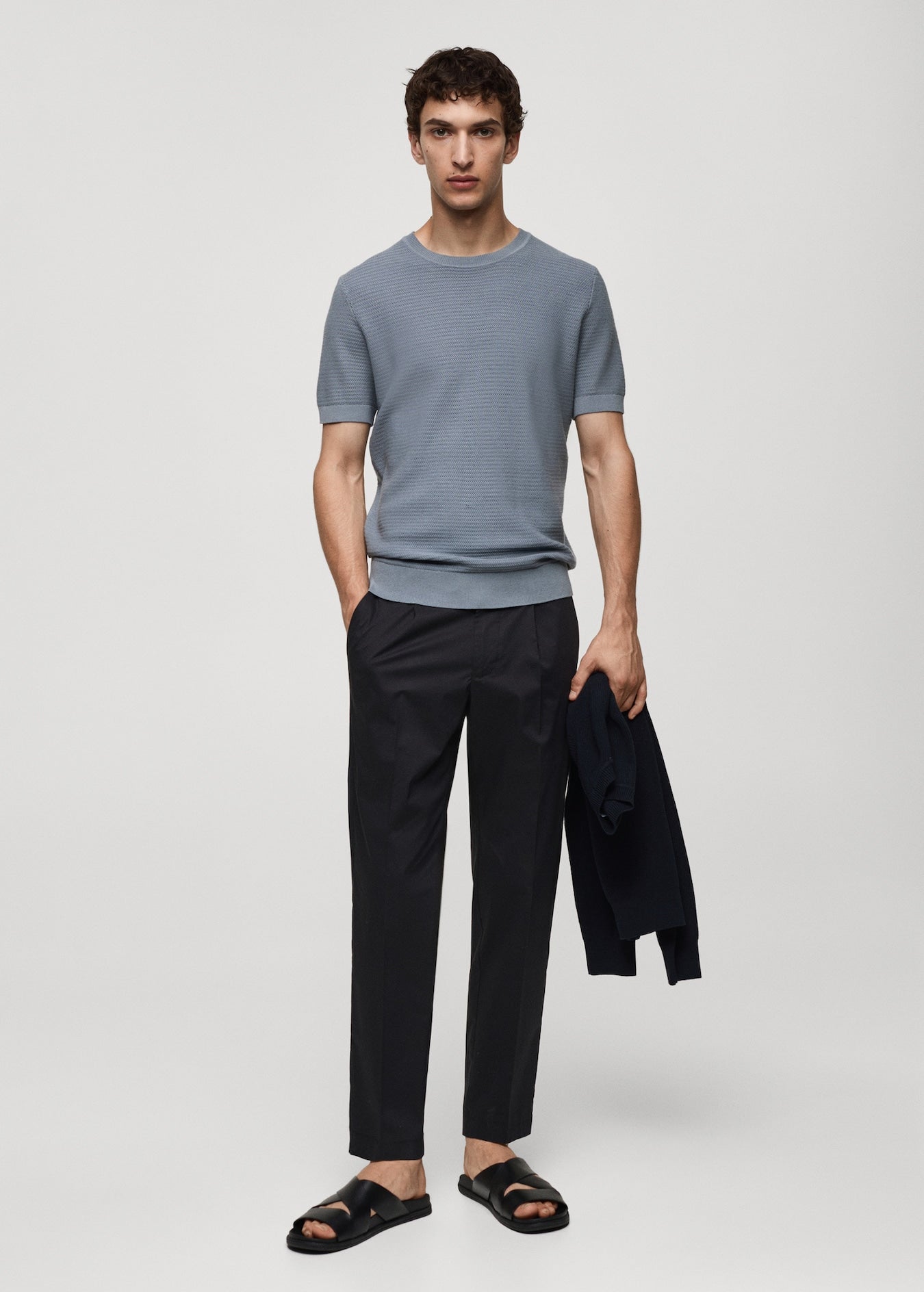 Mango Original Men RIBBED KNIT T-SHIRT 77032538