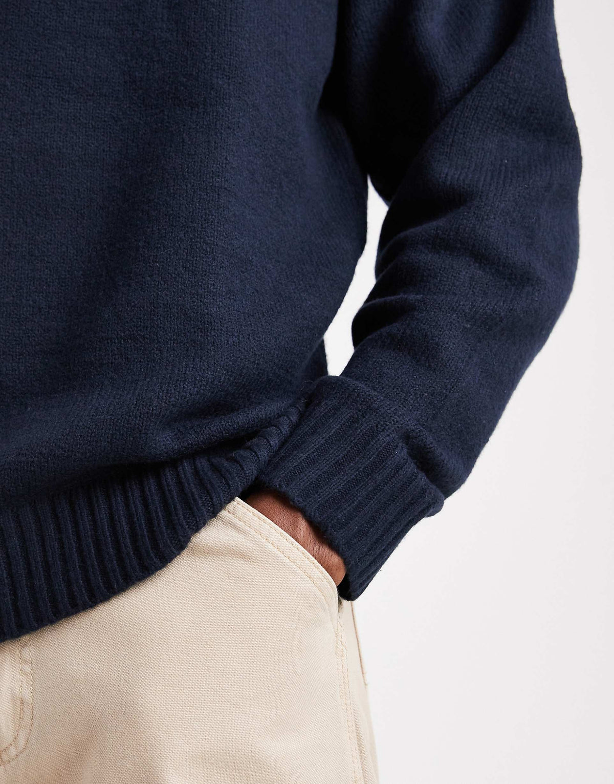 Jack & Jones Original Men fluffy crew neck sweater in navy