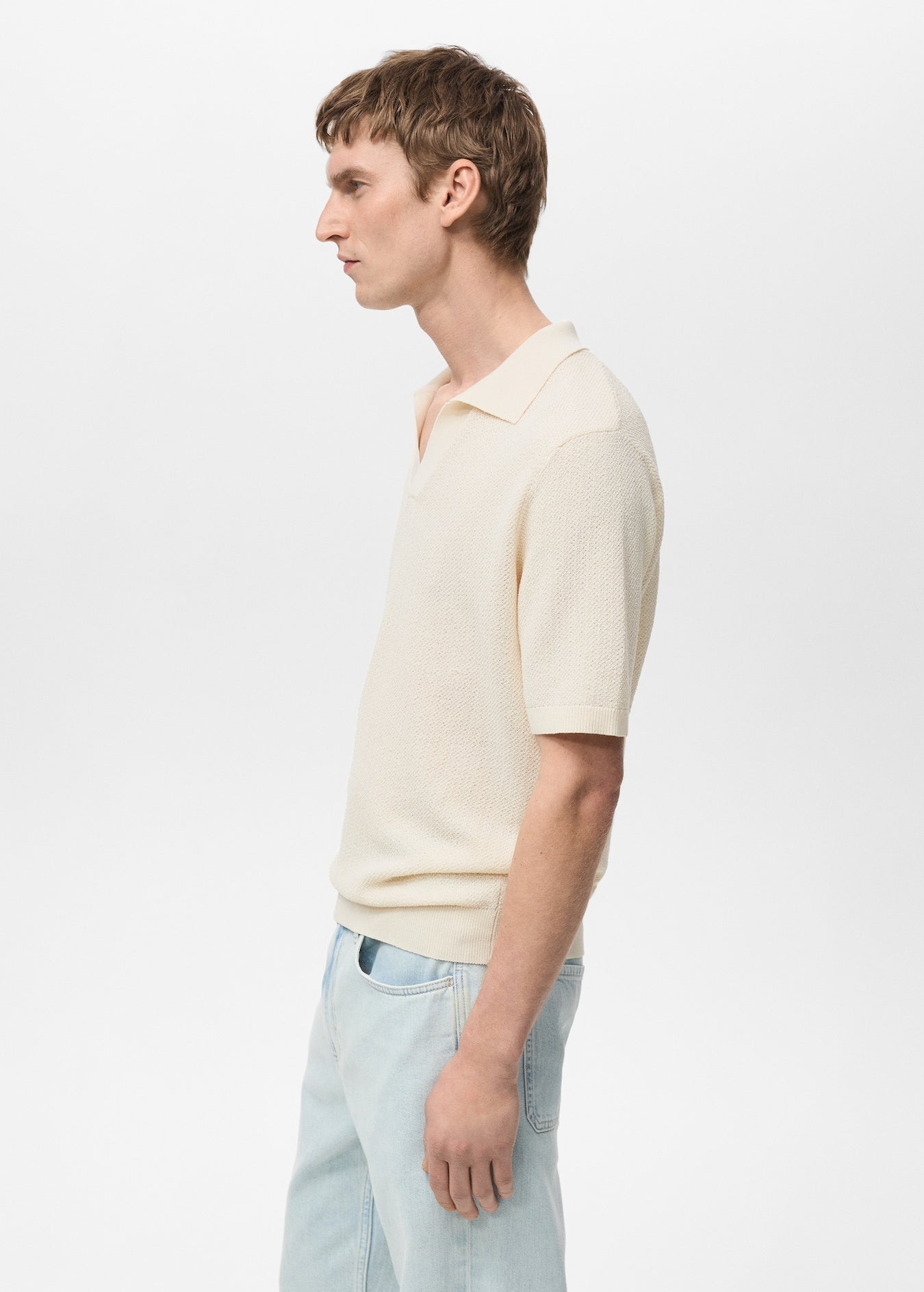 Mango Original Men RIBBED KNIT Polo-SHIRT 87045934