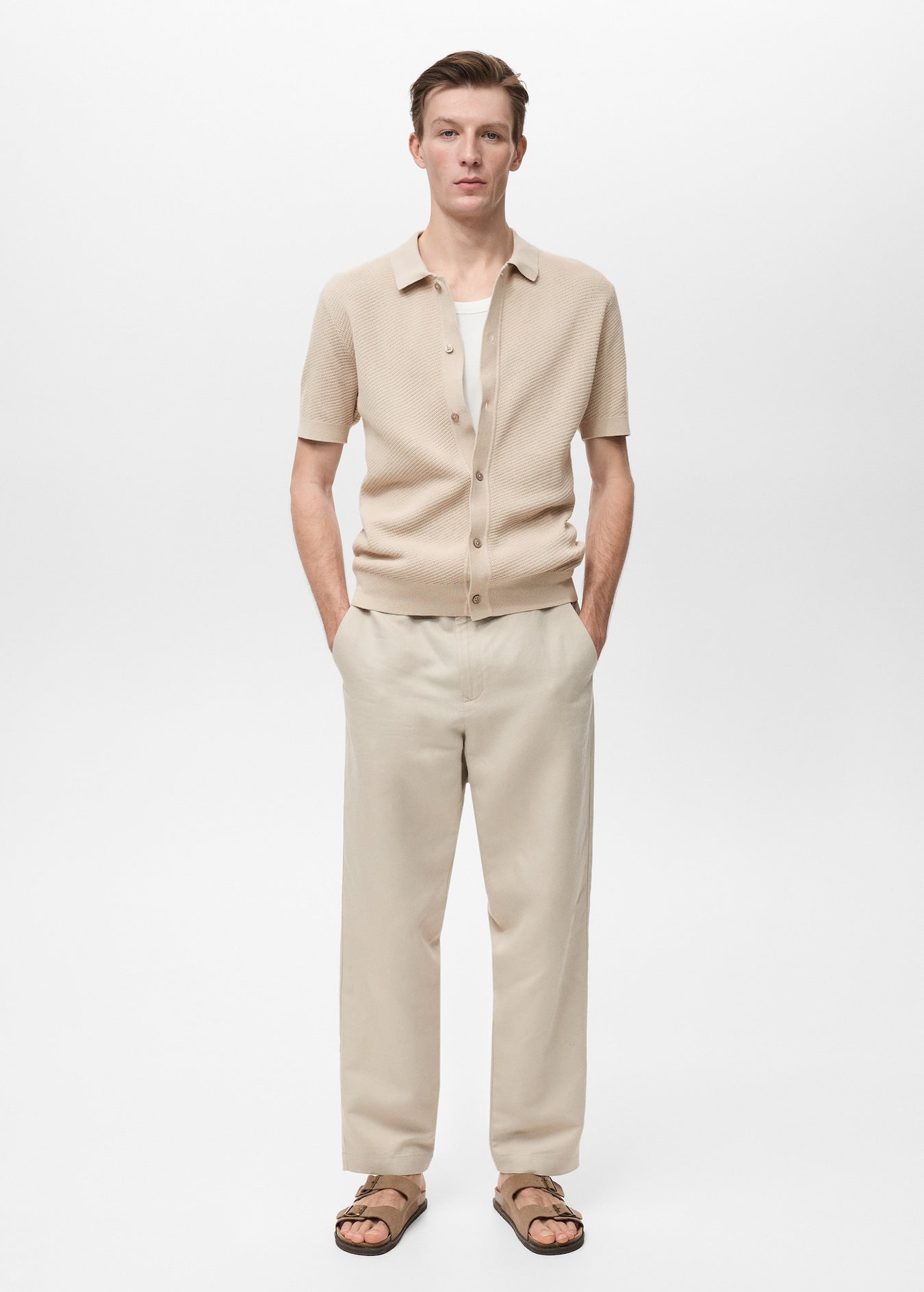 Mango Original Men RIBBED KNIT Polo-SHIRT 87077897