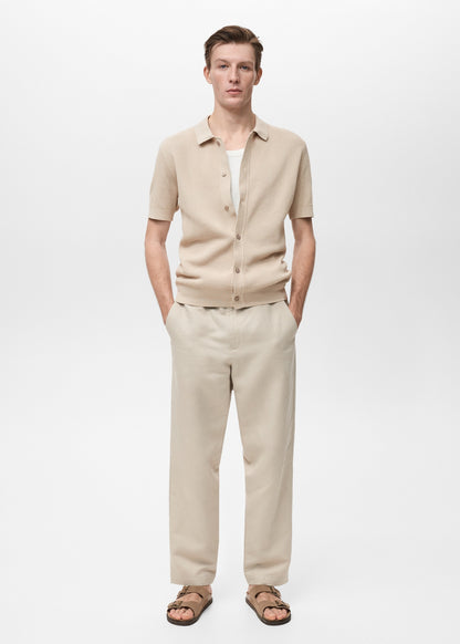 Mango Original Men RIBBED KNIT Polo-SHIRT 87077897