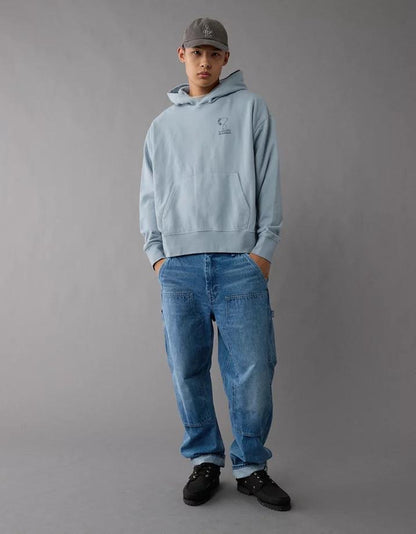 American Eagle Original Men Snoopy Back Graphic Hoodie