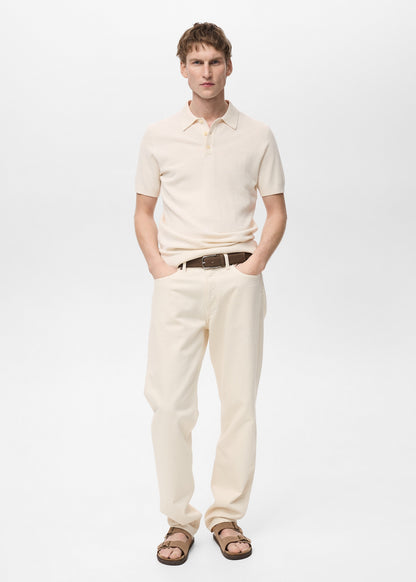 Mango Original Men RIBBED KNIT Polo-SHIRT 87065932