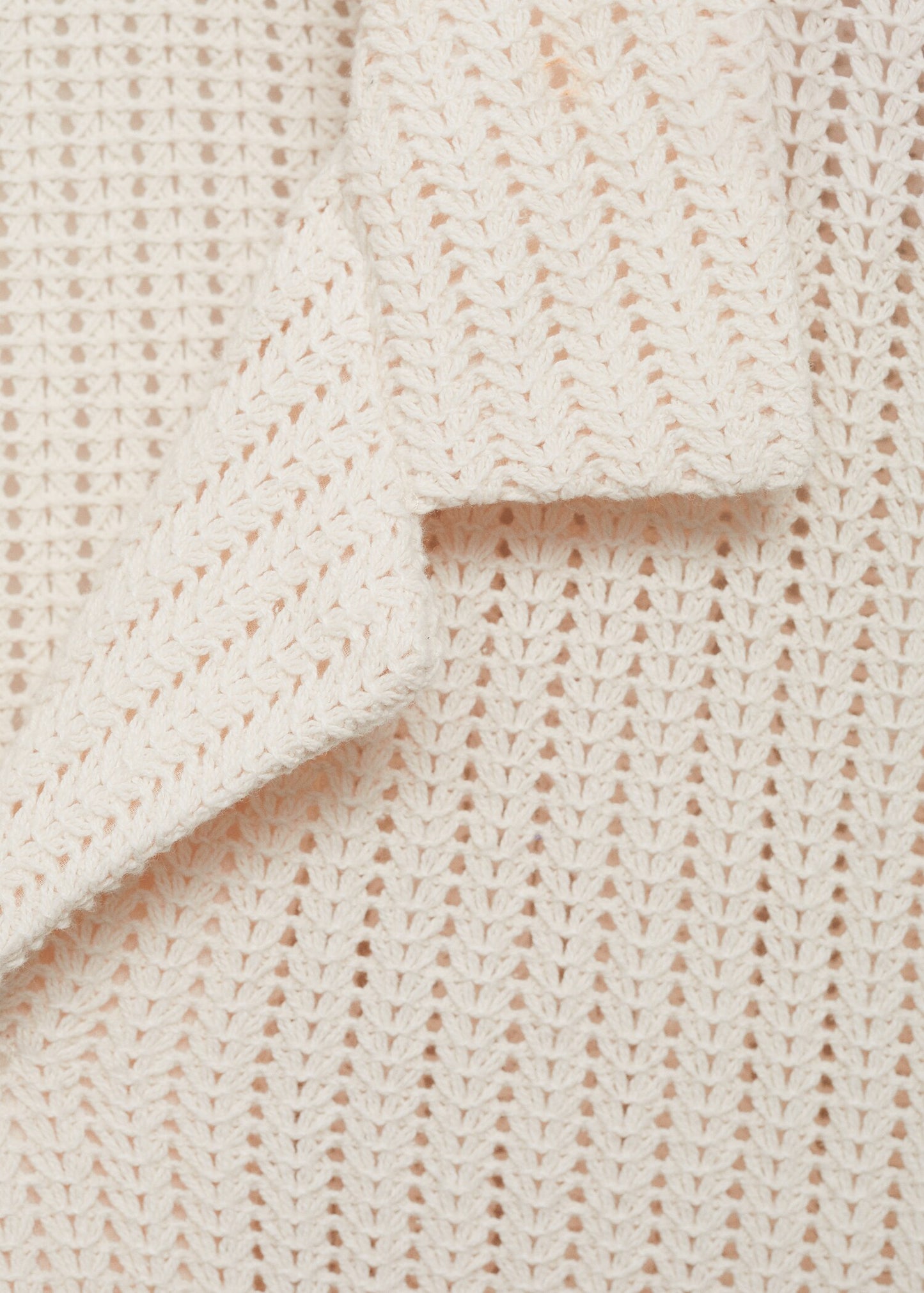 Mango Original Men RIBBED KNIT Polo-SHIRT REGULAR OPENWORK COTTON SHIRT تلبيسة واسع