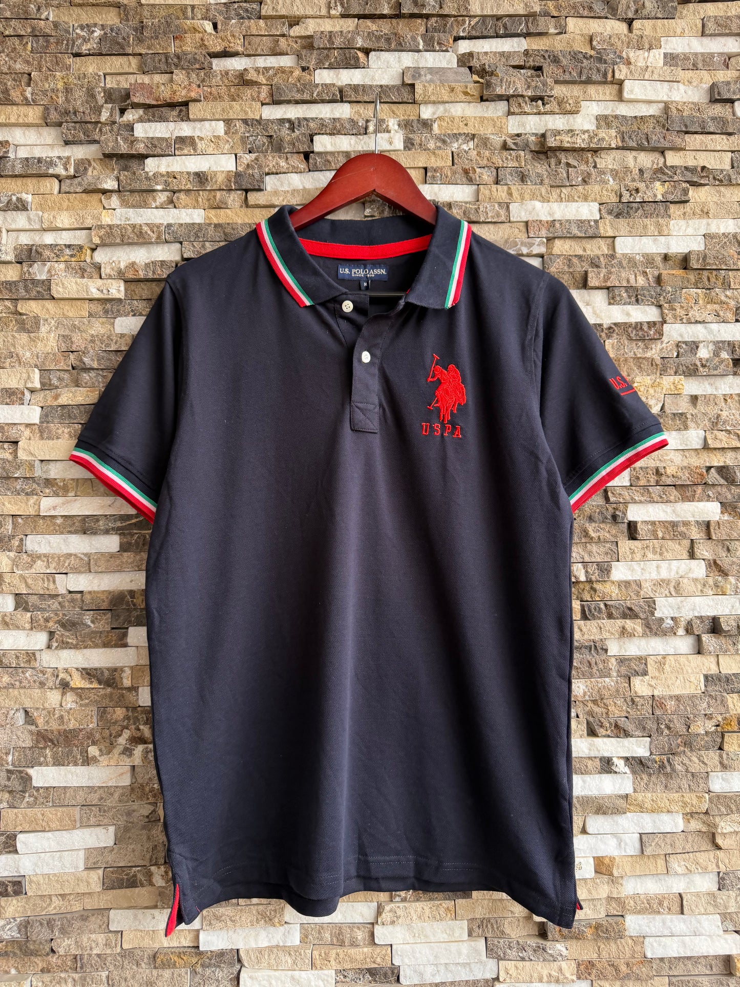 U.S Polo Assn Men polo-Shirt Slim Fit IN BLACK