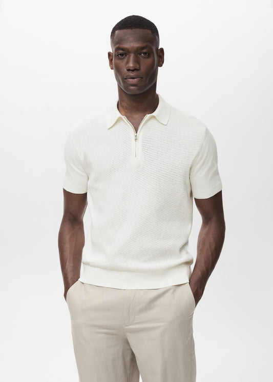Mango Original Men RIBBED KNIT Polo-SHIRT 87037899