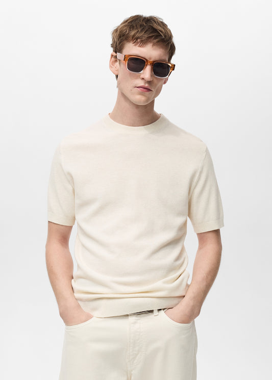 Mango Original Men RIBBED KNIT T-SHIRT 87075932