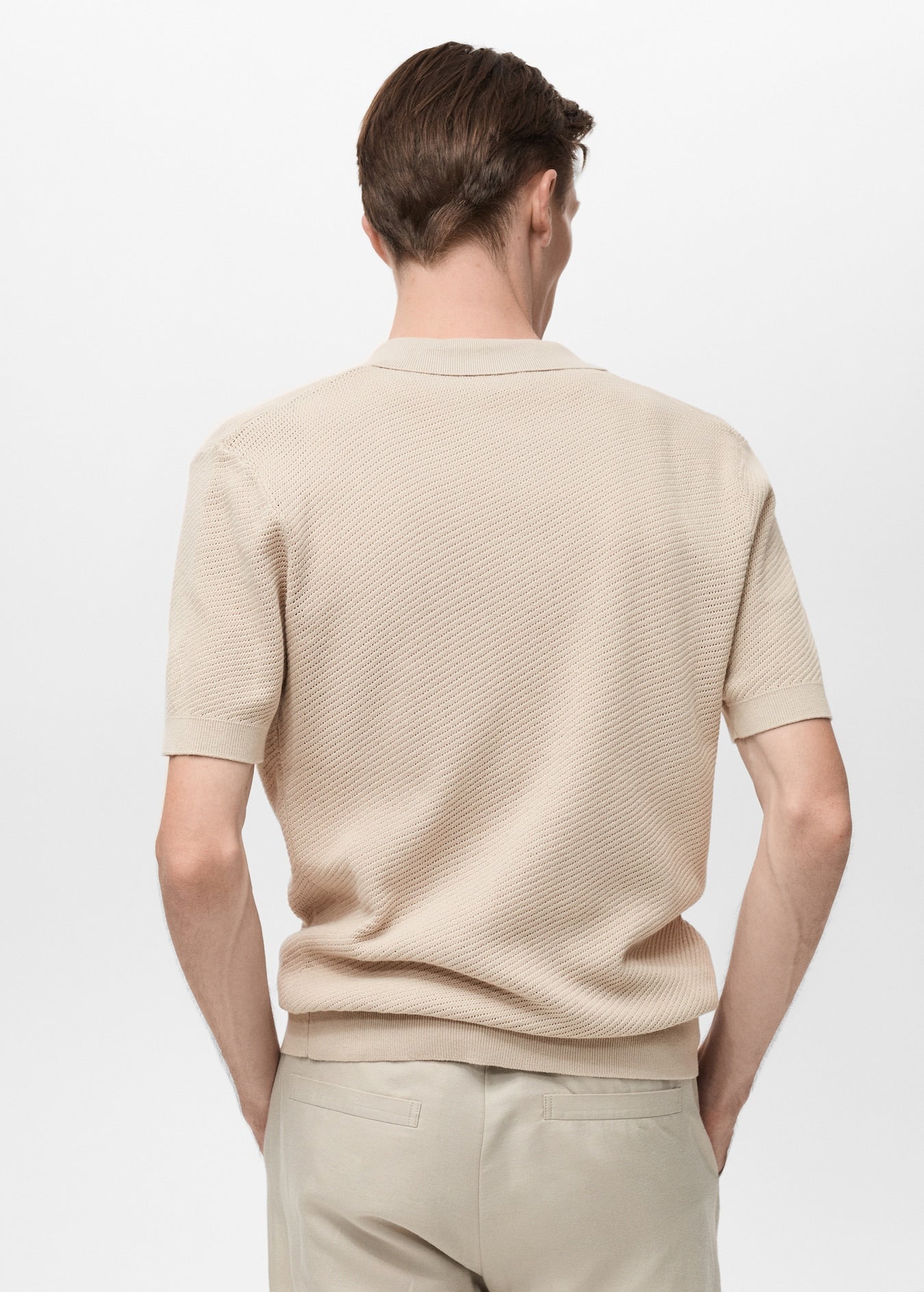 Mango Original Men RIBBED KNIT Polo-SHIRT 87077897