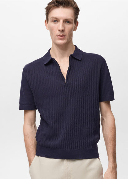 Mango Original Men RIBBED KNIT Polo-SHIRT 87037899