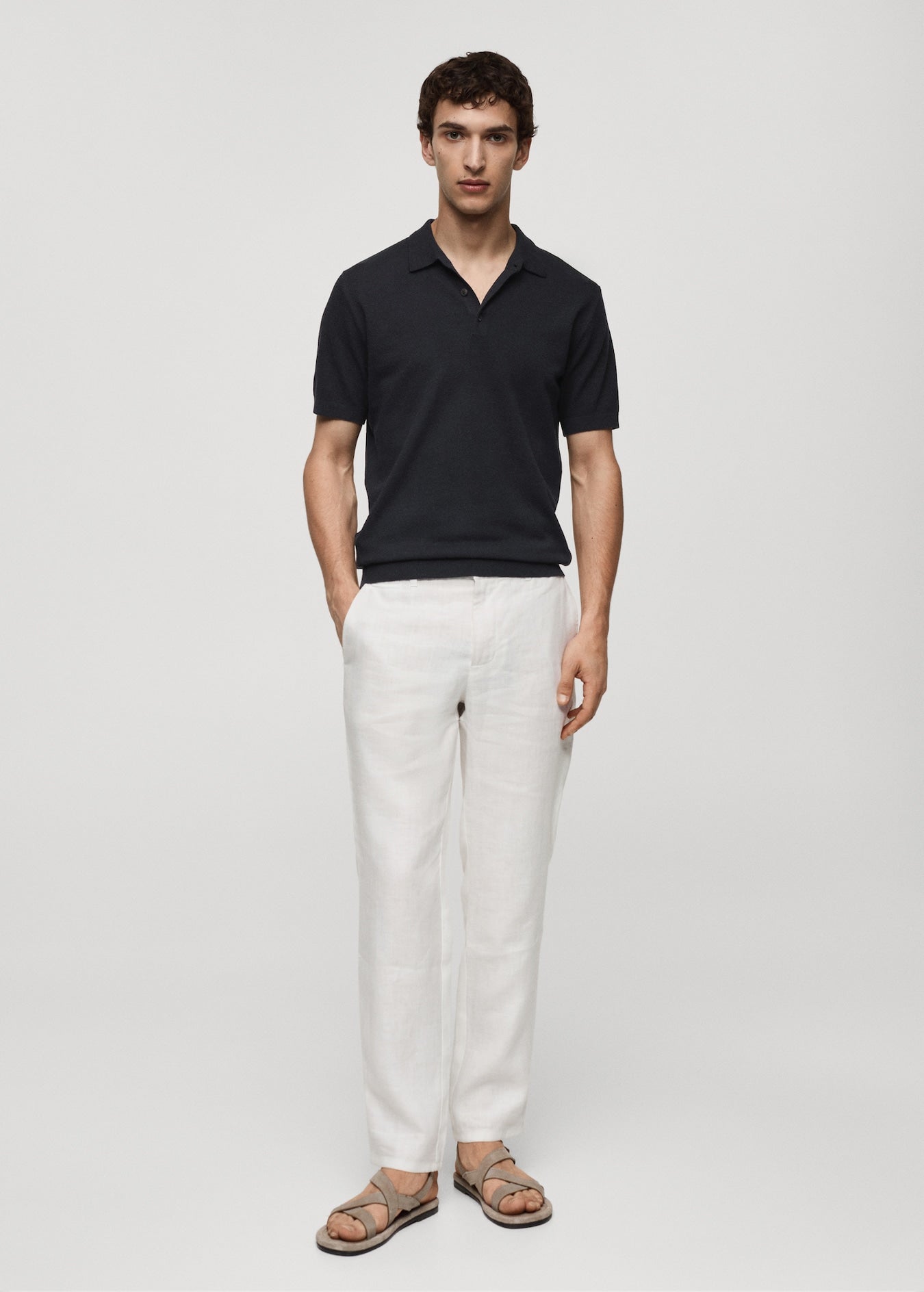Mango Original Men RIBBED KNIT Polo-SHIRT 67075981