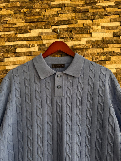 Mango Original Men RIBBED KNIT Polo-SHIRT