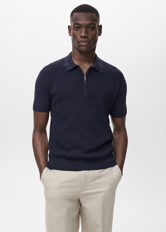 Mango Original Men RIBBED KNIT Polo-SHIRT 87037899