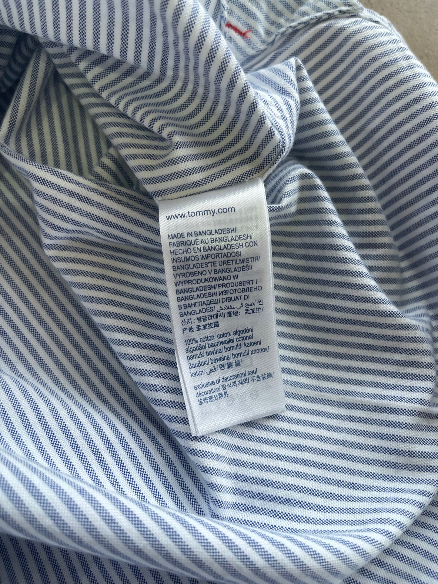 Tommy Hilfiger Original Men Shirts Slim Fit Blue and White Lines