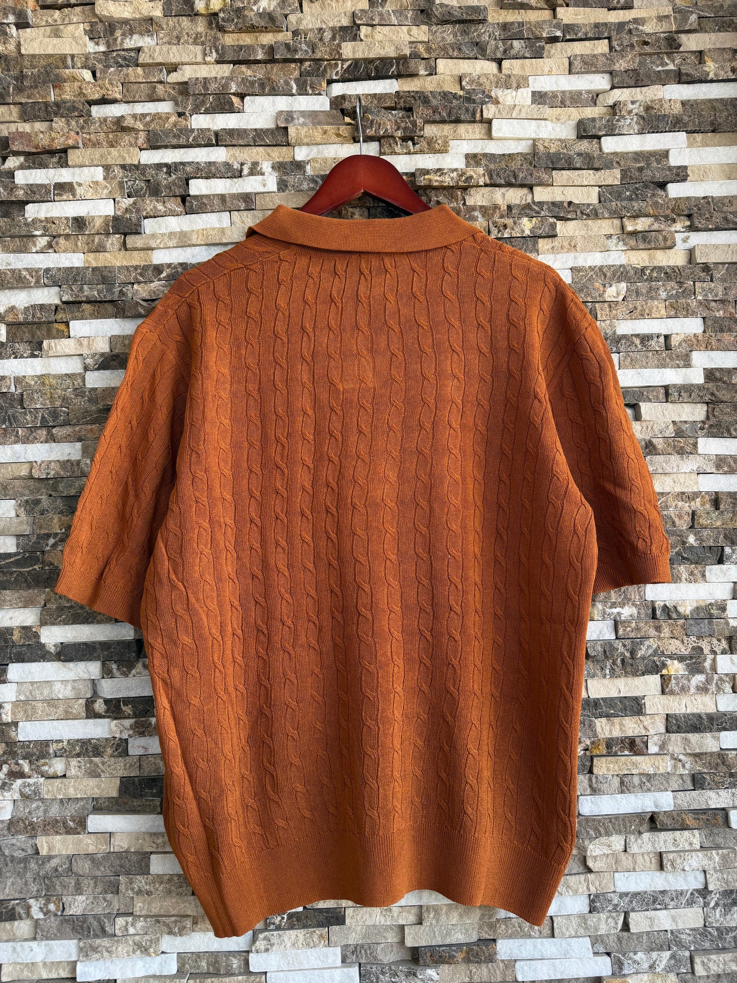 Mango Original Men RIBBED KNIT Polo-SHIRT Oversized