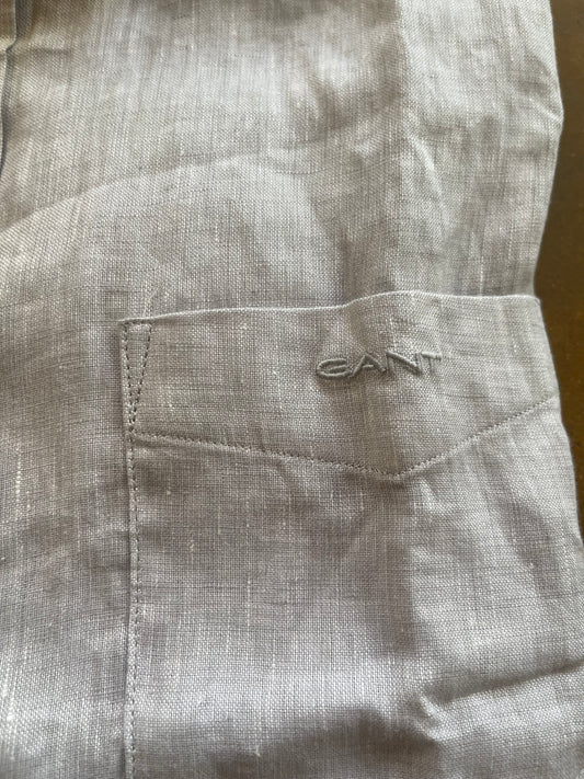 GANT ORIGINAL MEN SHORT SLEEVE SHIRT تلبيسة واسع مقاس linen