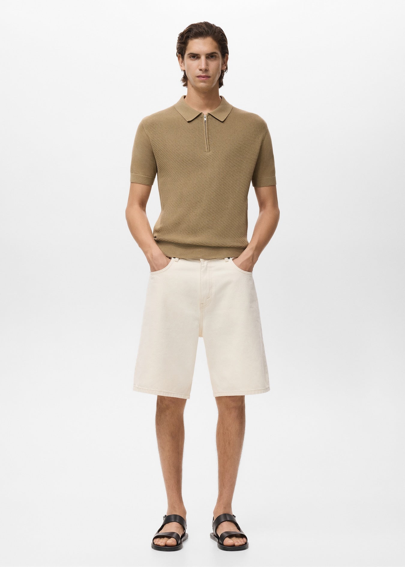 Mango Original Men RIBBED KNIT Polo-SHIRT 87037899