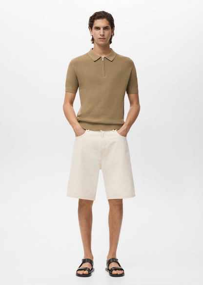 Mango Original Men RIBBED KNIT Polo-SHIRT 87037899