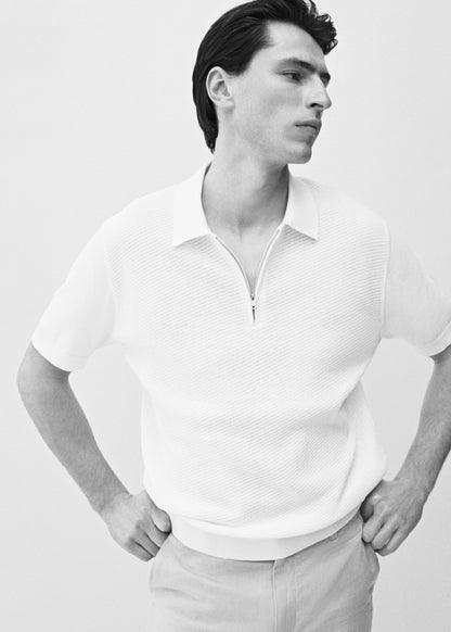 Mango Original Men RIBBED KNIT Polo-SHIRT 87037899