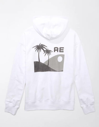 American Eagle Original Men Palm Tree Graphic Hoodie