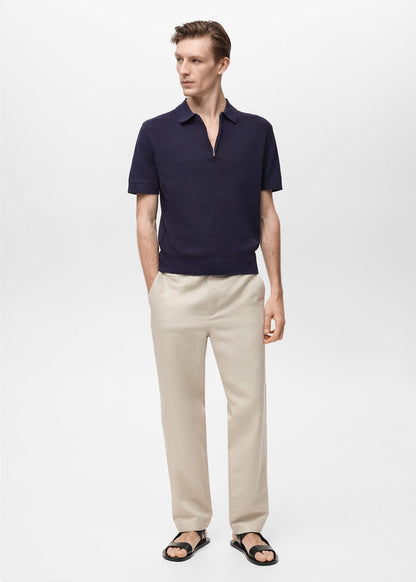 Mango Original Men RIBBED KNIT Polo-SHIRT 87037899