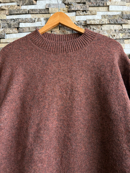 Jack & Jones Original Men fluffy crew neck sweater - Rust