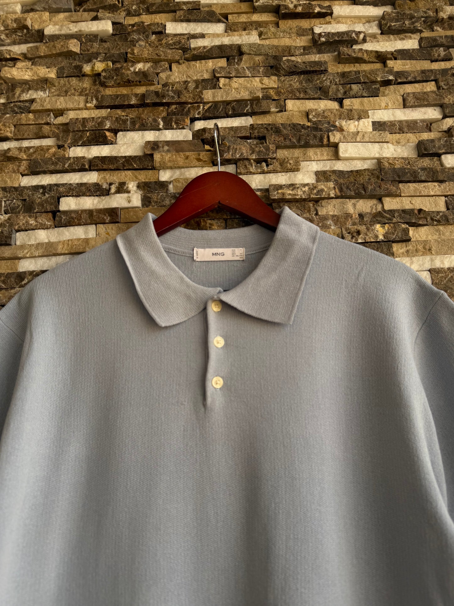 Mango Original Men RIBBED KNIT Polo-SHIRT