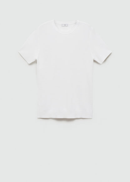Mango Original Men RIBBED KNIT T-SHIRT 77032538