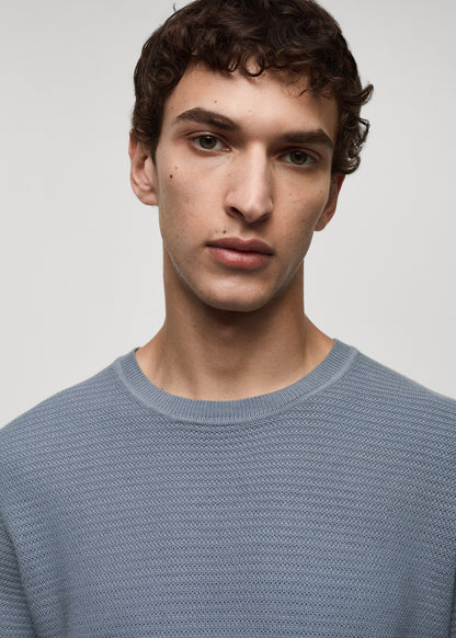 Mango Original Men RIBBED KNIT T-SHIRT 77032538