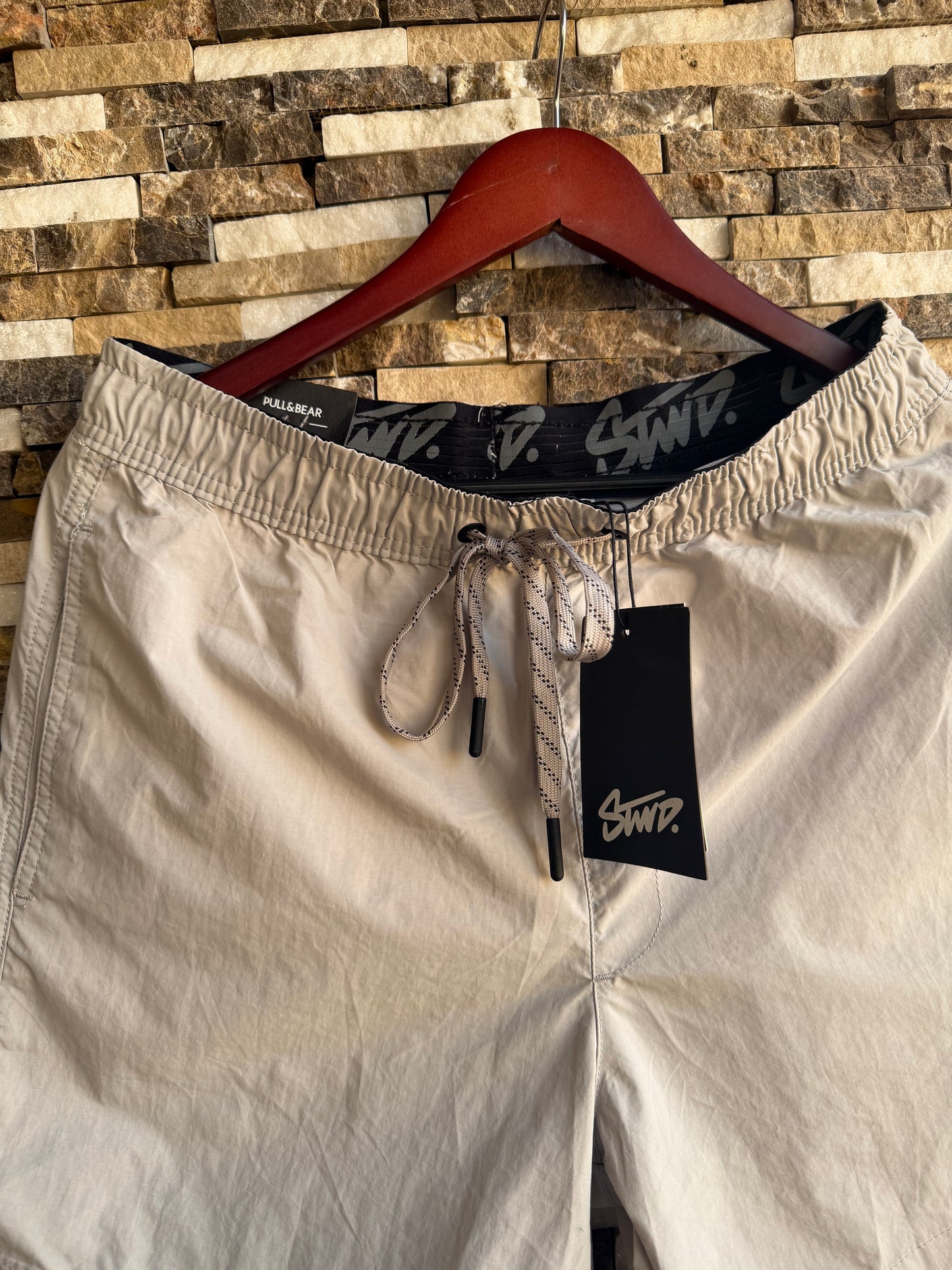 Stwd ( PULL&BEAR) Original Men Swimming Suit In Light Grey