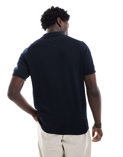 Mango Original Men RIBBED KNIT Polo-SHIRT