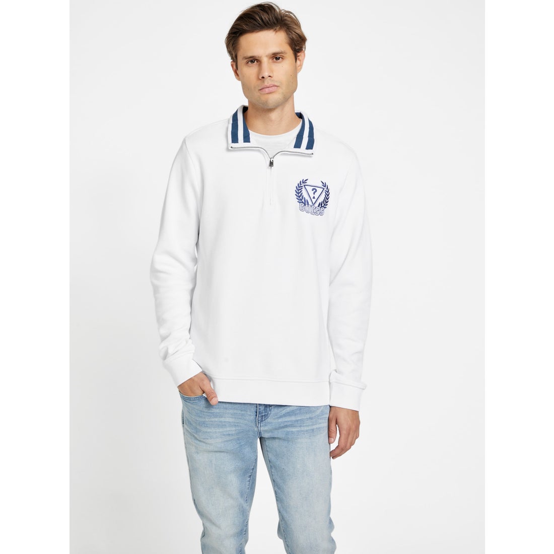 Guess Original Men Quarter zip-Up Hoodie