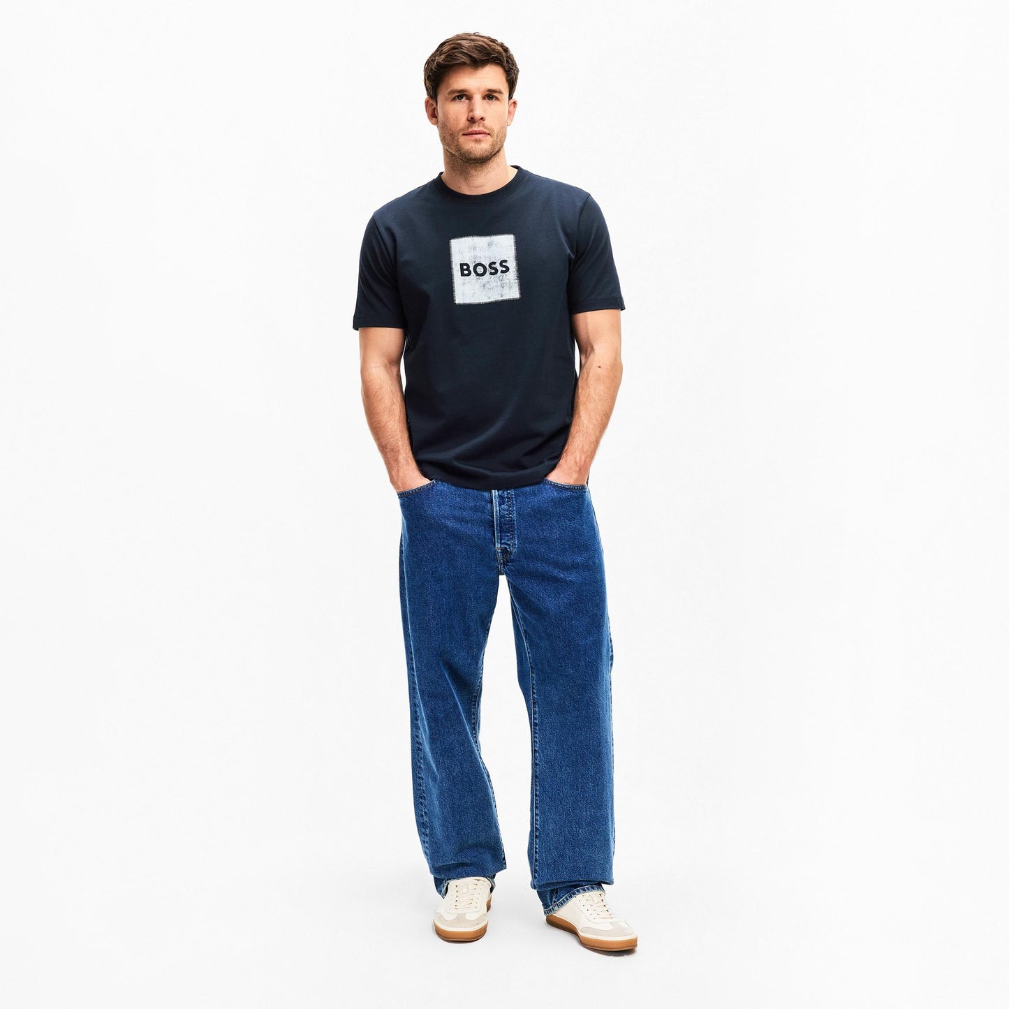 Hugo Boss Original 💯 Men Tshirt  IN DARK NAVY