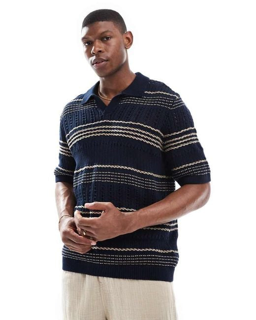 Mango Original Men RIBBED KNIT Polo-SHIRT
