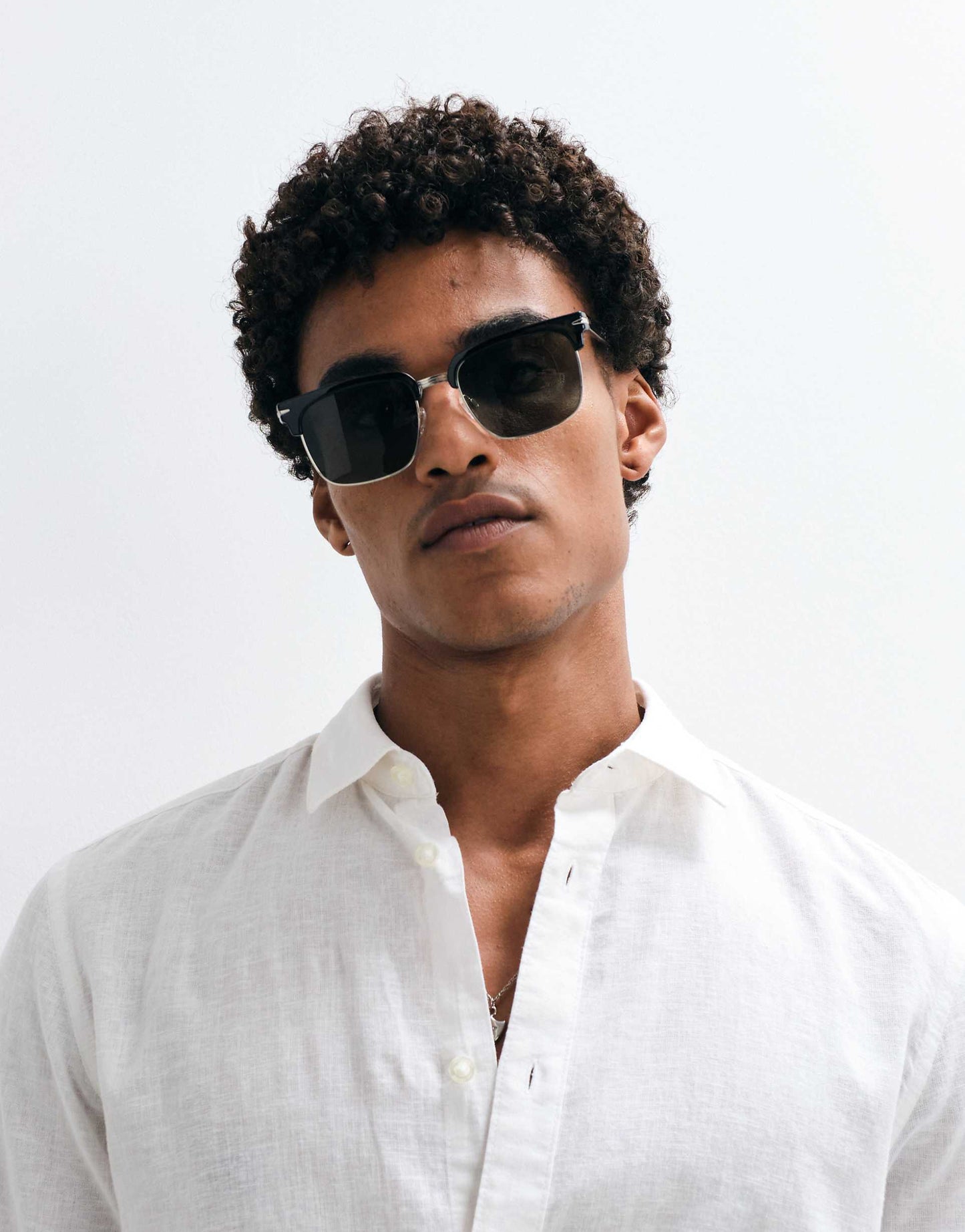 ONLY & SONS Original Men linen mix long sleeve shirt in White/