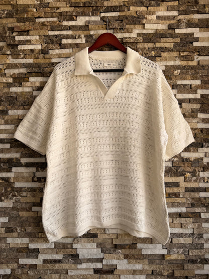 Mango Original Men RIBBED KNIT Polo-SHIRT Oversized