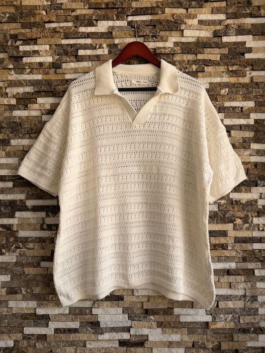 Mango Original Men RIBBED KNIT Polo-SHIRT Oversized