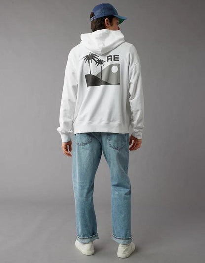 American Eagle Original Men Palm Tree Graphic Hoodie