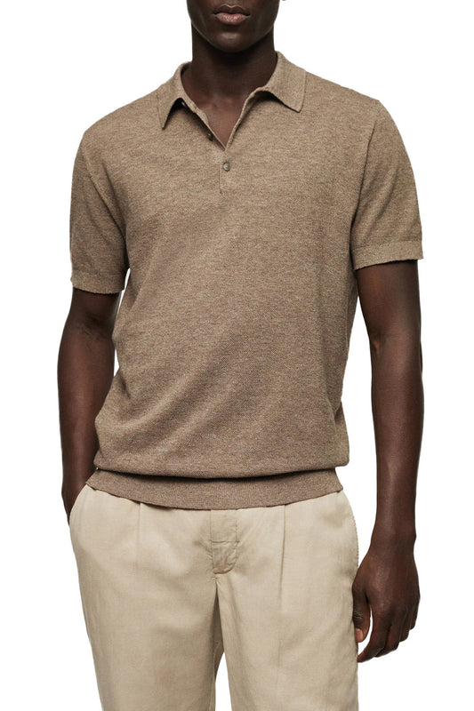 Mango Original Men RIBBED KNIT Polo-SHIRT 47085906