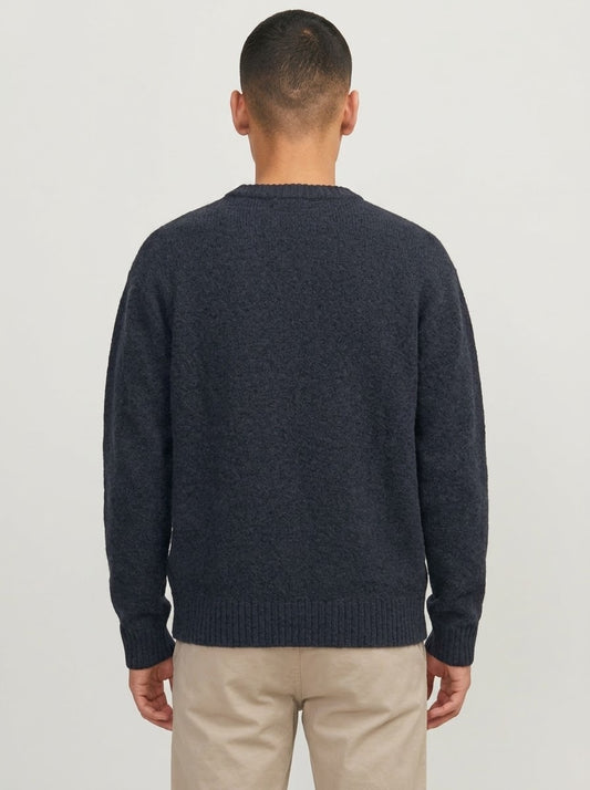 Jack & Jones Original Men fluffy crew neck sweater - Anthracite