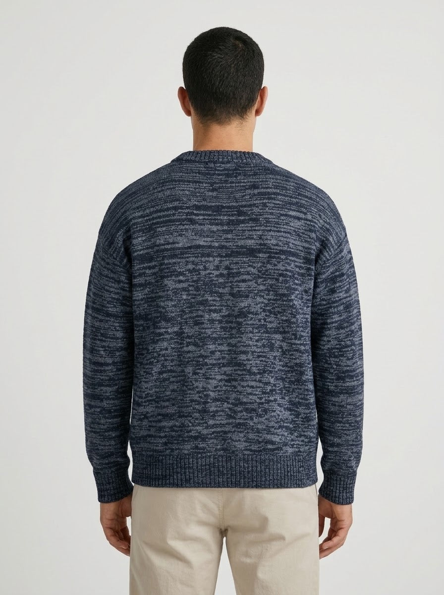 Jack & Jones Original Men fluffy crew neck sweater - Navy Melange